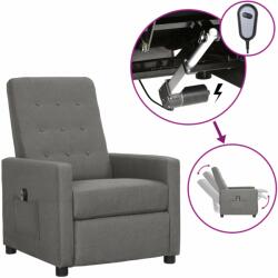 vidaXL Fotoliu rabatabil electric, gri deschis, textil (3098638)