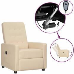 vidaXL Fotoliu rabatabil electric, crem, material textil (3098647)