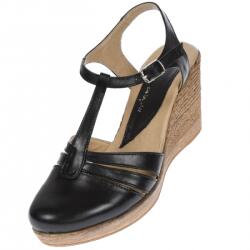 Rovi Design Sandale dama, din piele naturala, cu platforma, negru - S9NEGRU (S9NEGRU)
