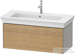 Duravit WHITE TULIP mosdó alá építhető függesztett 1 fiókos alsószekrény, 984 x 458 mm, Stone Grey Satin Matt Lacquer/Natural Oak solid WT42420H592 (WT42420H592)