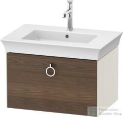 Duravit WHITE TULIP mosdó alá építhető függesztett 1 fiókos alsószekrény, 684 x 458 mm, Nordic White High Gloss/American Walnut Solid Wood WT4251077H4 (WT4251077H4)