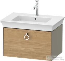 Duravit WHITE TULIP mosdó alá építhető függesztett 1 fiókos alsószekrény, 684 x 458 mm, Stone Grey High Gloss/Natural Oak solid WT42510H5H2 (WT42510H5H2)