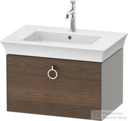 Duravit WHITE TULIP mosdó alá építhető függesztett 1 fiókos alsószekrény, 684 x 458 mm, Stone Grey Satin Matt Lacquer/American Walnut Solid Wood WT425107792 (WT425107792)