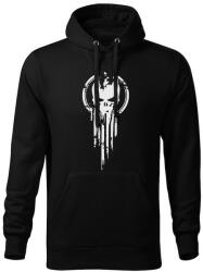 DRAGOWA hanorac barbati cu gulgă skull, negru 320g / m2
