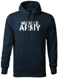 DRAGOWA hanorac barbati cu gulgă muscle army, albastru închis 320g / m2