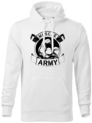 DRAGOWA hanorac barbati cu gulgă muscle army original, alb 320g / m2