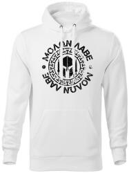 DRAGOWA hanorac barbati cu gulgă Molon Labe, alb 320g / m2
