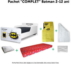 Oli's Pachet Promo Complet Pat de Baieti 2-12 ani Start Batman include lenjerie, pilota, perna, saltea cu lana si husa impermeabila (PC-PCH-CMP-PRO-STR-BAT-80)