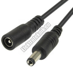  7600-5 5, 5/2, 1 DC dugóval-aljzattal szerelt kábel 5m