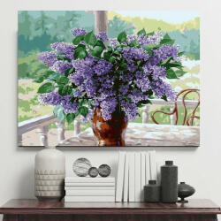 Pictorul Fericit Lilac Flowers - Pictură pe numere