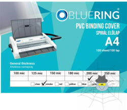 Bluering Előlap, A4, 200 micron 100 db/csomag, Bluering® füst - spidershop
