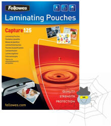Fellowes Lamináló fólia, 54x86mm, 125 mikron, fényes, 100 db/doboz, Fellowes®