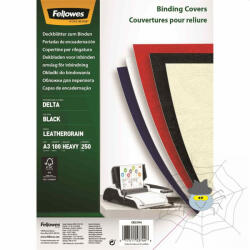 Fellowes Hátlap, A3, 250 g, matt, Fellowes® Delta, 100 db/csomag, fekete - spidershop