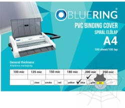Bluering Előlap, A4, 200 micron 100 db/csomag, Bluering® áttetsző kék - spidershop