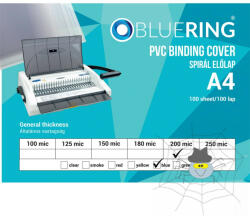 Bluering Előlap, A4, 200 micron 100 db/csomag, Bluering® áttetsző kék