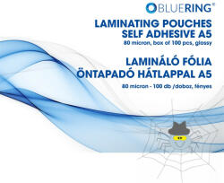 Bluering Lamináló fólia A5, 80 micron öntapadó hátlappal 100 db/doboz, Bluering®,