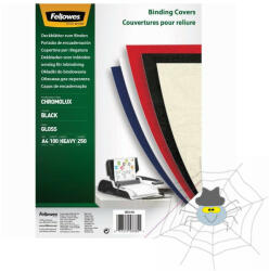 Fellowes Hátlap, A4, 250 g, fényes, Fellowes® ChromoLux, 100 db/csomag, fekete - spidershop