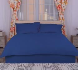 Pucioasa Lenjerie cu cearceaf pat cu elastic - saltea de 140x200cm, damasc policoton, Bleumarin Lenjerie de pat