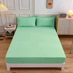 MAJOLI by Bahar Tekstil® Cearceaf pat cu elastic+2 fete de perna, bumbac 100%, 160x200cm+30cm, Verde, Majoli