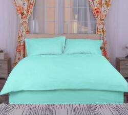 Pucioasa Lenjerie cu cearceaf pat cu elastic - saltea de 100x200cm, damasc policoton, verde menta Lenjerie de pat