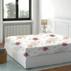 DeLuxe Pucioasa Cearceaf de pat cu elastic bumbac 100%, 180x200cm, Floral Roz