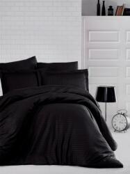Pucioasa Lenjerie de pat damasc gros cu elastic ptr saltea de 160x200cm - Negru Lenjerie de pat