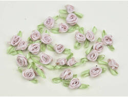 Szatén rózsa virágfej 2 cm - Púder Rózsaszín