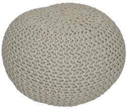 TEMPO KONDELA Kötött puff barnásszürke pamut, GOBI TIP 1