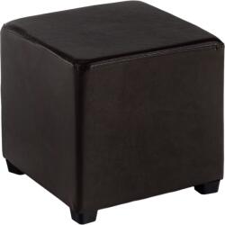 TEMPO KONDELA Puff, sötétbarna textilbőr, NIKI NEW