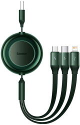 Baseus Bright Mirror 2, USB 3-in-1 cable for micro USB / USB-C / Lightning 3.5A 1.1m (Green) (25213) - vexio