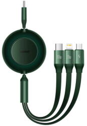 Baseus Bright Mirror 4, USB-C 3-in-1 cable for micro USB / USB-C / Lightning 100W / 3.5A 1.1m Green (25221) - vexio