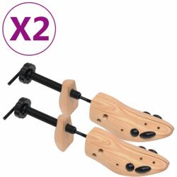 vidaXL Калъпи за обувки, 2 чифта, размер 41-46, борово дърво масив (30173)
