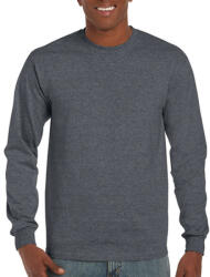 Gildan Uniszex póló Hosszú ujjú Gildan Ultra Cotton Adult T-Shirt LS - L, Sötét heather szürke