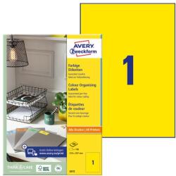 AVERY Etikett AVERY 3473 210x297 mm sárga univerzális 100 címke/doboz 100 ív/doboz (3473) - homeofficeshop