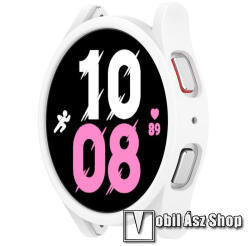 Okosóra műanyag védő tok / keret - FEHÉR - SAMSUNG Galaxy Watch4 44mm (SM-R870) / Watch5 44mm (SM-R915F)