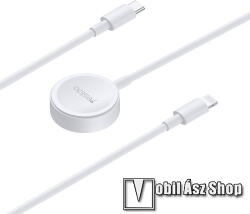 YESIDO Okosóra USB töltő - FEHÉR - mágneses, Type-C + Lightning kábel 2 az 1ben - Apple Watch Series 1 / 2 / 3 / 4 / 5 / 6 / 7 / SE - CA113 (CA113)