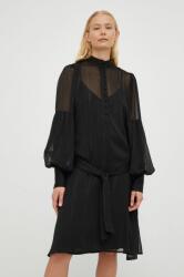 Bruuns Bazaar ruha fekete, mini, egyenes - fekete 36 - answear - 35 990 Ft