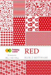 Happy Color Mintás papírkészlet 80g A4 15 lap 30 minta - Piros (14-013784)