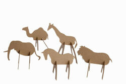 Happy Color Karton figura készlet 3D 5 db 12-15 cm Afrikai állatok (14-015510)