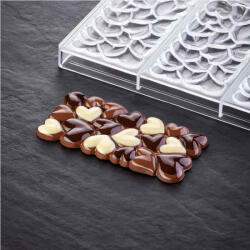 Pavoni Tablete Ciocolata 15.4 x 7.7 x H 1.1 cm - Matrita policarbonat Eros, 3 cavitati (PC5028FR)