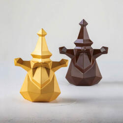 Pavoni Imbratisarea lui Mos Craciun 3D, 15.2 x 11.5 x H 20 cm, Set Matrite Plastic 2 Subiecte Ciocolata (KT201) Forma prajituri si ustensile pentru gatit