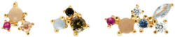 PDPAOLA Cercei asimetrici din argint placați cu aur și zirconii sclipitoare LA PALETTE Gold AR01-209-U