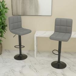 vidaXL Scaune de bar, 2 buc. , gri deschis, material textil (334282)