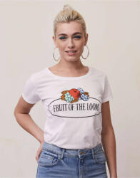 Fruit of the Loom Női rövid ujjú felső Fruit of the Loom Ladies Vintage T Large Logo Print S, Fehér