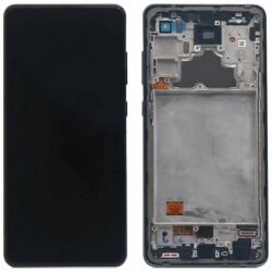 Samsung Galaxy A72 A725F, A726B - LCD Kijelző + Érintőüveg + Keret (Awesome Black) TFT, Awesome Black