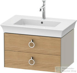 Duravit WHITE TULIP mosdó alá építhető függesztett 2 fiókos alsószekrény, 684 x 458 mm, Taupe Satin Matt Lacquer/Natural Oak solid WT43510H560 (WT43510H560)