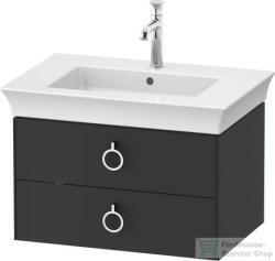Duravit WHITE TULIP mosdó alá építhető függesztett 2 fiókos alsószekrény, 684 x 458 mm, Graphite Satin Matt WT435105858 (WT435105858)
