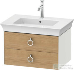 Duravit WHITE TULIP mosdó alá építhető függesztett 2 fiókos alsószekrény, 684 x 458 mm, White Satin Matt Lacquer/Natural Oak solid WT43510H536 (WT43510H536)