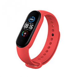  Xiaomi Mi Band 3, 4, 5, 6 szilikon óraszíj, piros (utángyártott)