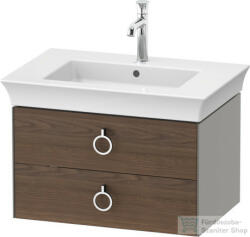 Duravit WHITE TULIP mosdó alá építhető függesztett 2 fiókos alsószekrény, 684 x 458 mm, Stone Grey Satin Matt Lacquer/American Walnut Solid Wood WT435107792 (WT435107792)